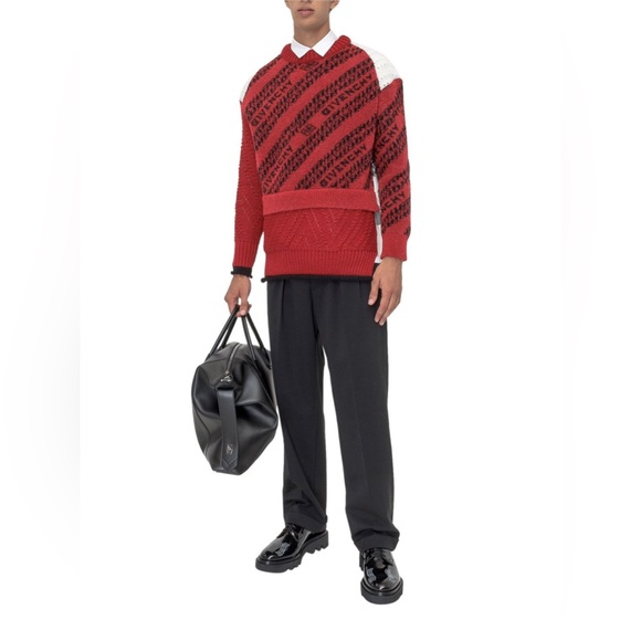 GIVENCHY Wool-Blend Patchwork Sweater In Chain Logo Print - Picture 7 of 9
